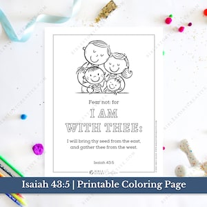 Isaiah 43:5 | Bible Verse Printable Coloring Page for Kids | KJV Sunday School Scripture | PDF Digital Download Printable