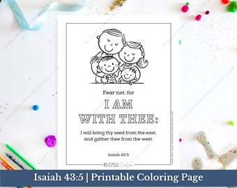 Isaiah 43:5 | Bible Verse Printable Coloring Page for Kids | KJV Sunday School Scripture | PDF Digital Download Printable