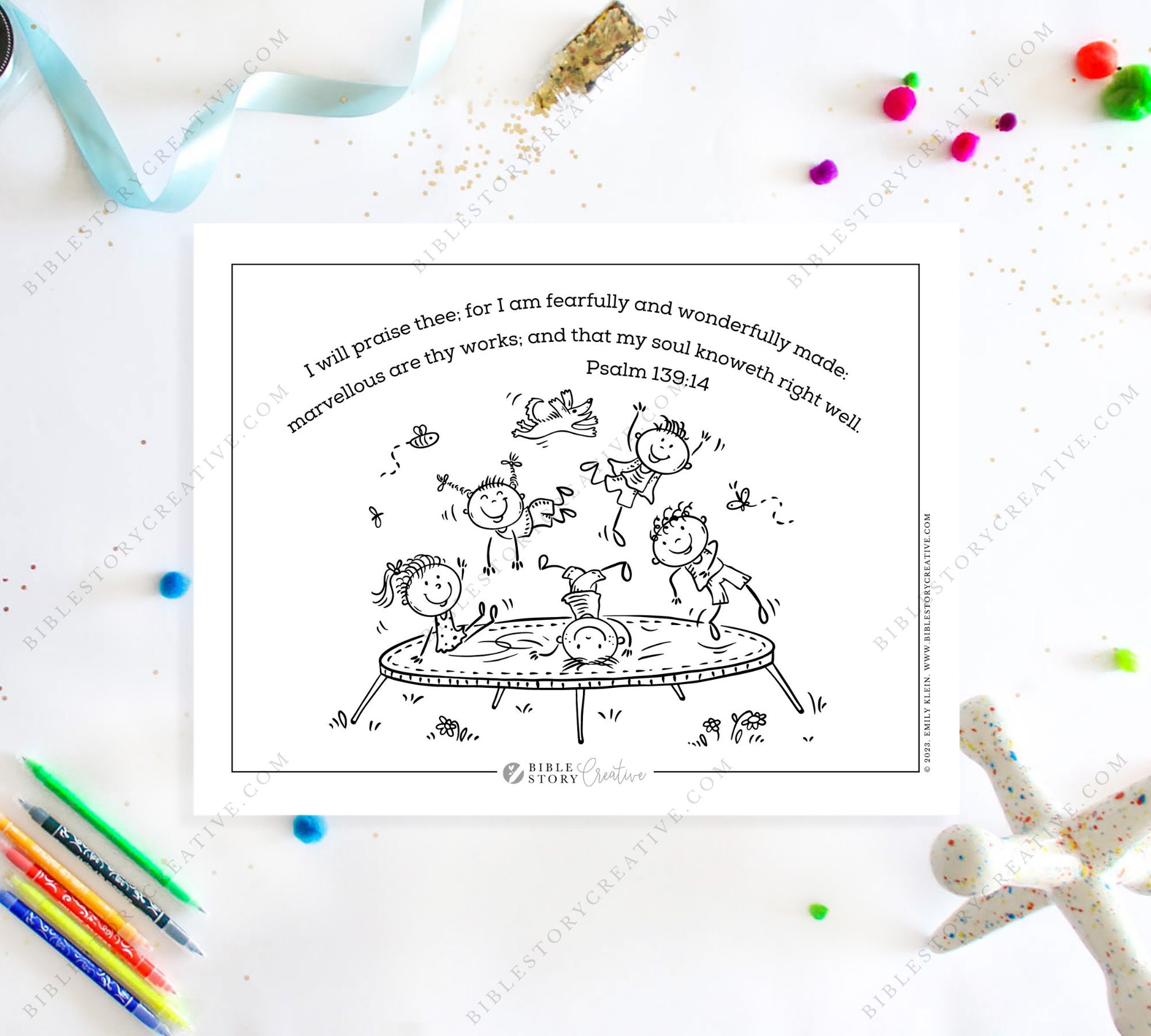 Psalm 139:14 | Bible Verse Printable Coloring Page for Kids | KJV ...