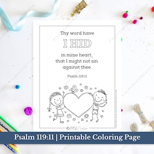 Psalm 119:11 | Bible Verse Printable Coloring Page for Kids | KJV ...
