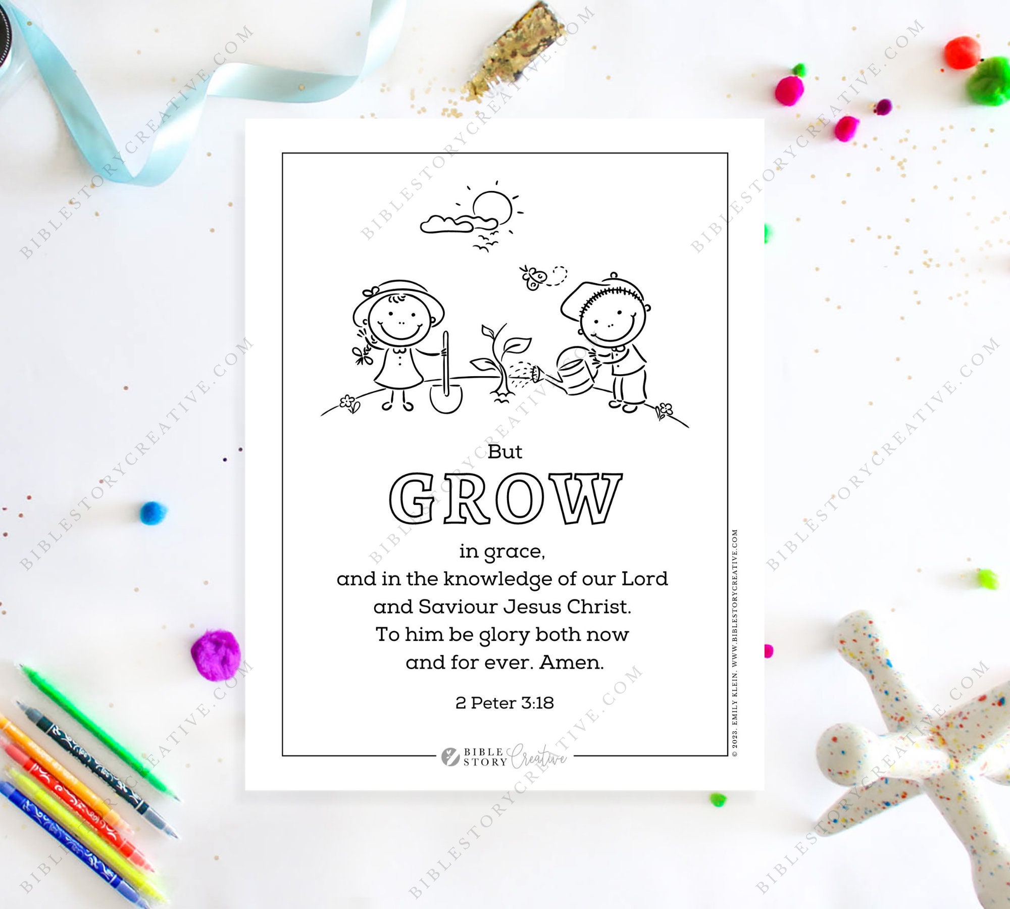 2 Peter 3:18 | Bible Verse Printable Coloring Page for Kids | KJV ...