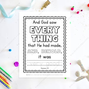 Genesis 1:31 | Bible Verse Printable Coloring Page for Kids | KJV ...