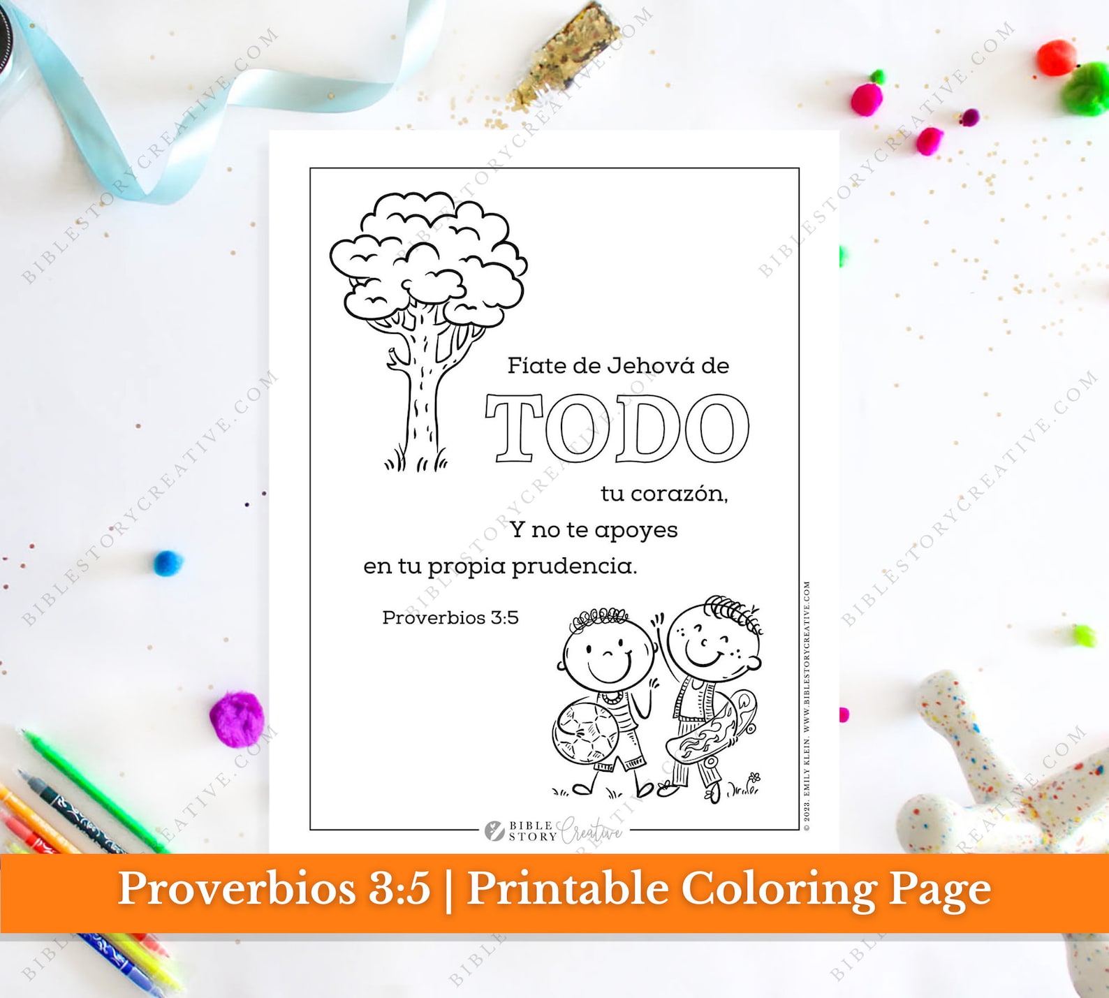 Proverbios 3:5 Spanish Bible Verse Coloring Page (PDF Digital Download ...