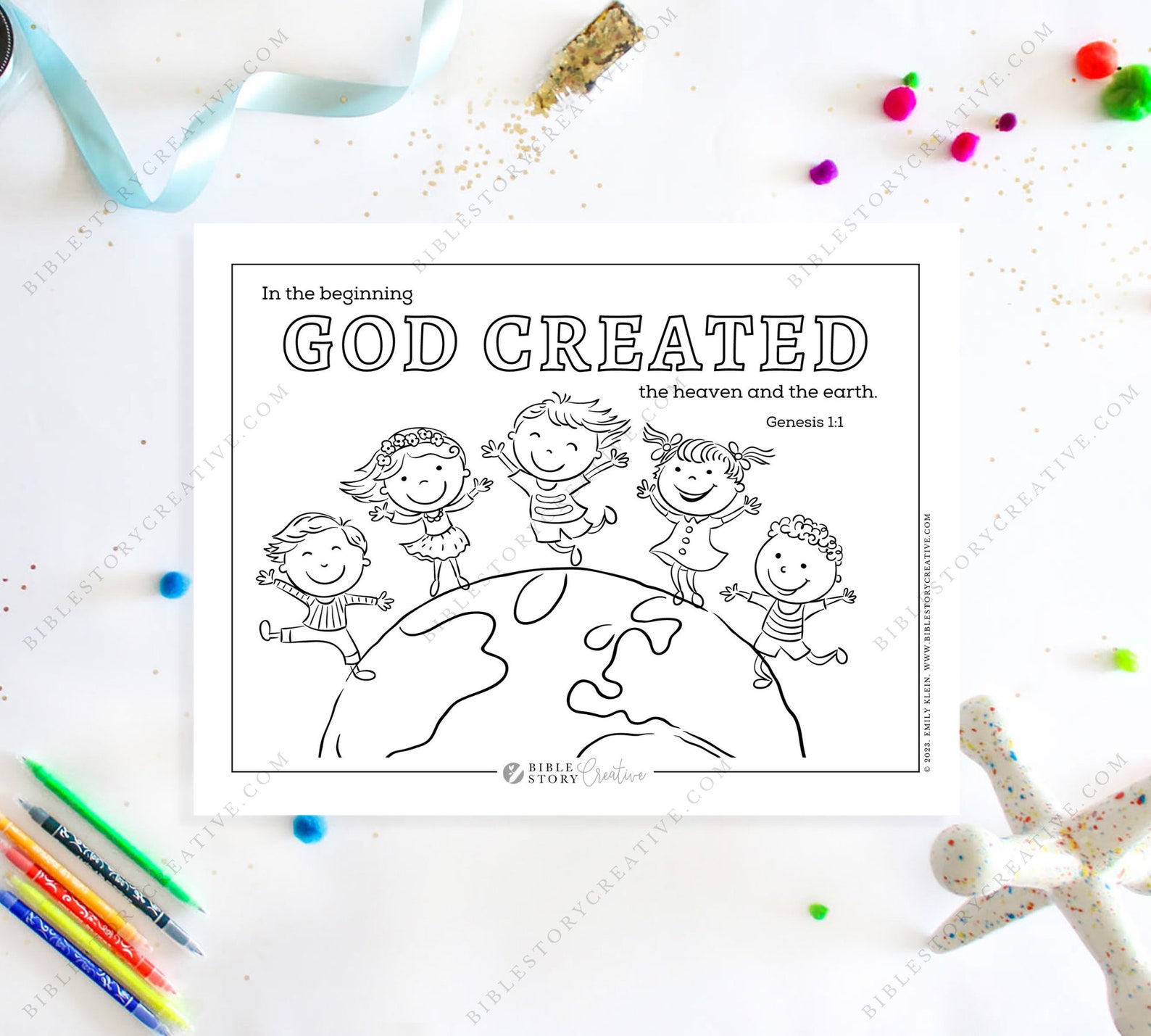 Genesis 1:1 | Bible Verse Printable Coloring Page for Kids | KJV Sunday ...