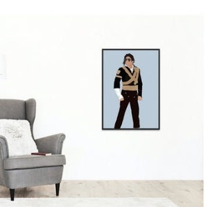 Michael Jackson Minimalist Design Digital Download Wall Decor| Blue