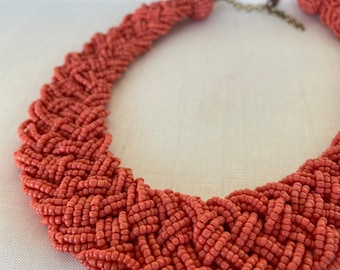 Vintage Coral Beaded Necklace