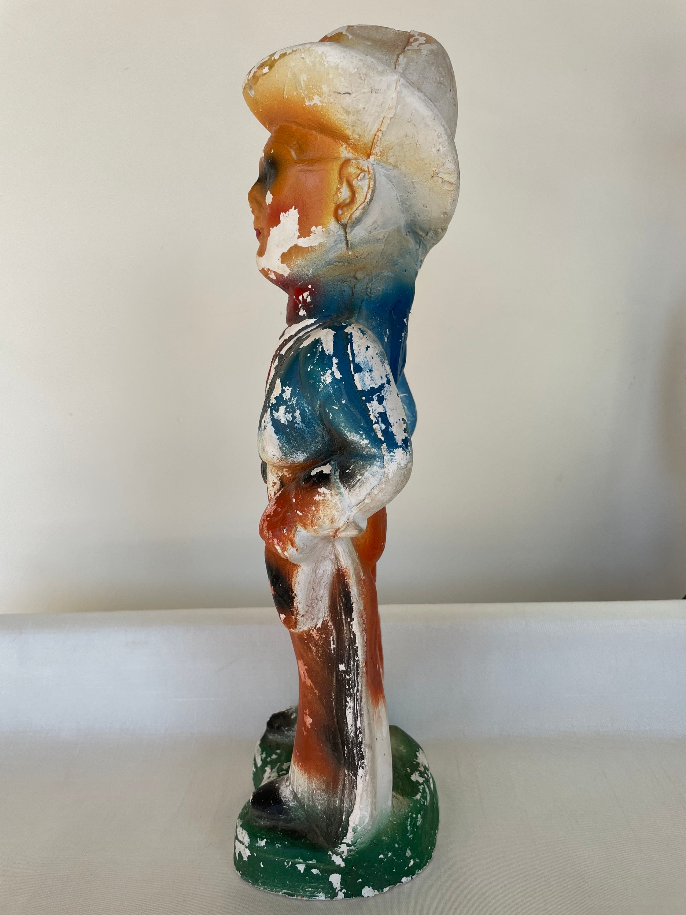 Scary Vintage Cowboy and Horse Figurines Etsy