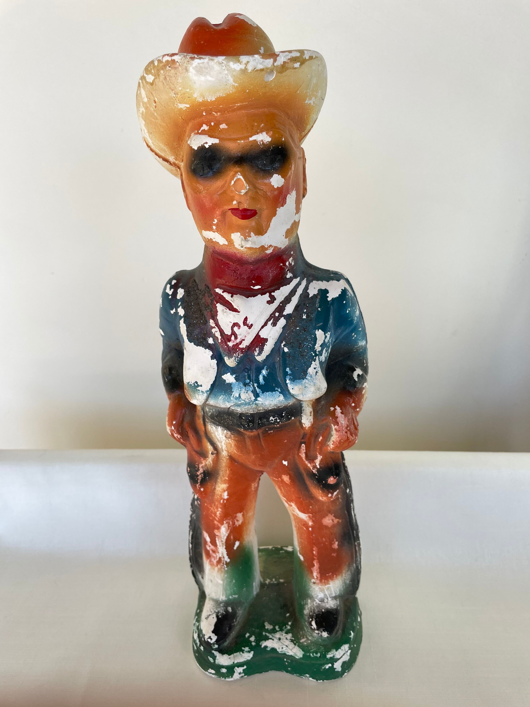 Scary Vintage Cowboy and Horse Figurines Etsy