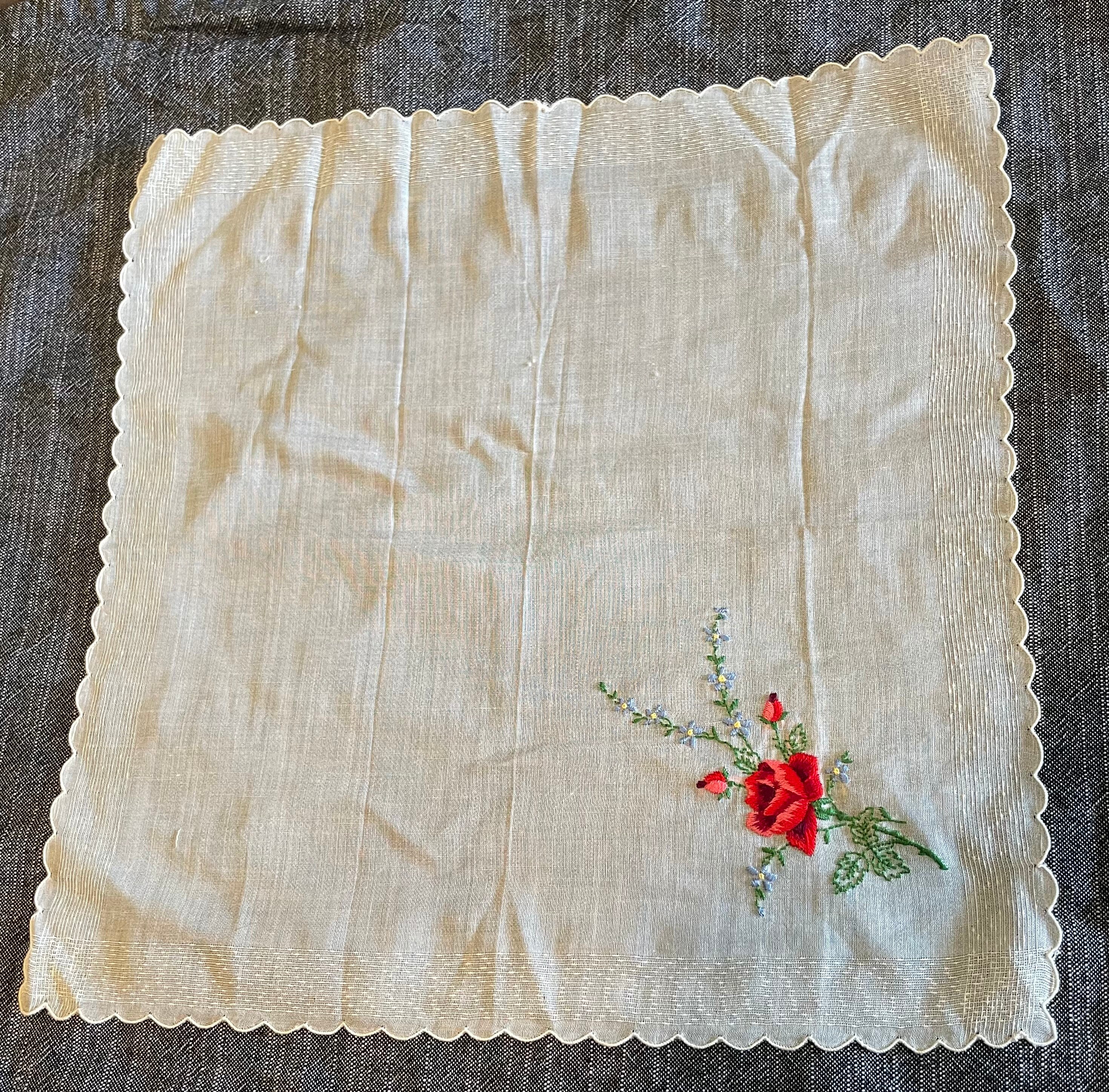 Vintage Embroidered Handkerchiefs - Etsy