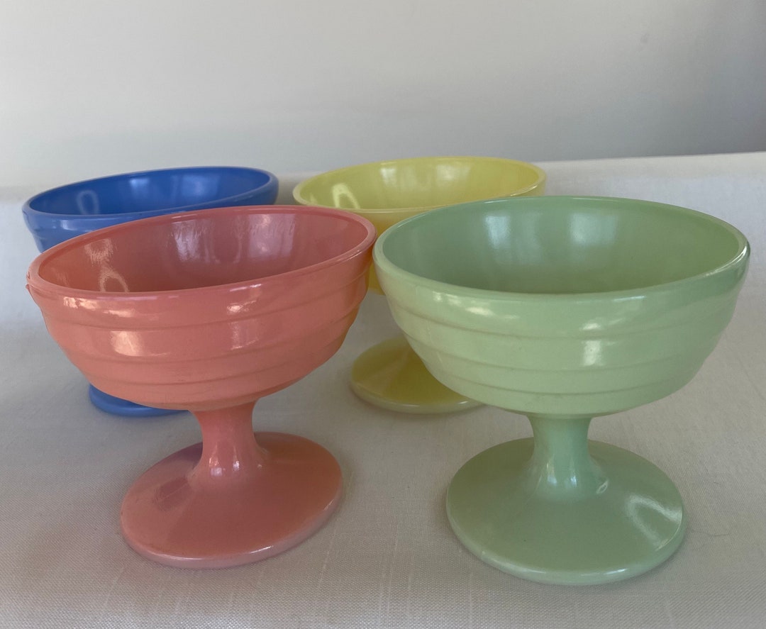 8 Superbes Tasses Vintage Hazel Atlas Des Années 50 – Couleurs Pastel (bleu, Jaune, Rose, Vert)