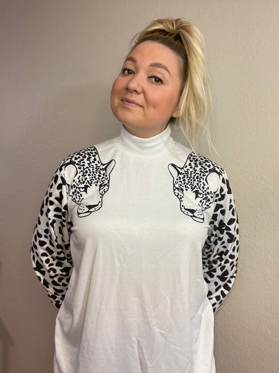 Cheetah Mock Turtleneck Sweatshirt