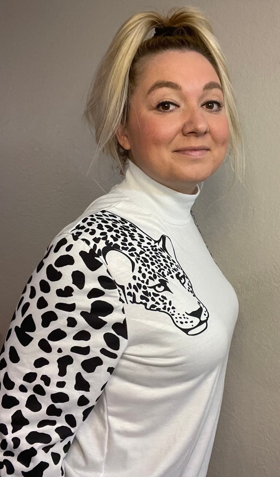 Cheetah Mock Turtleneck Sweatshirt - image 5