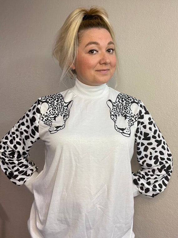 Cheetah Mock Turtleneck Sweatshirt - image 4