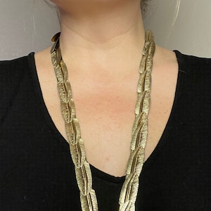 Vintage Metal Feather Necklace