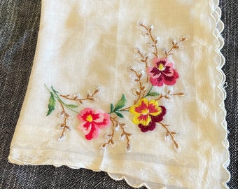 Vintage Embroidered Handkerchiefs - Etsy