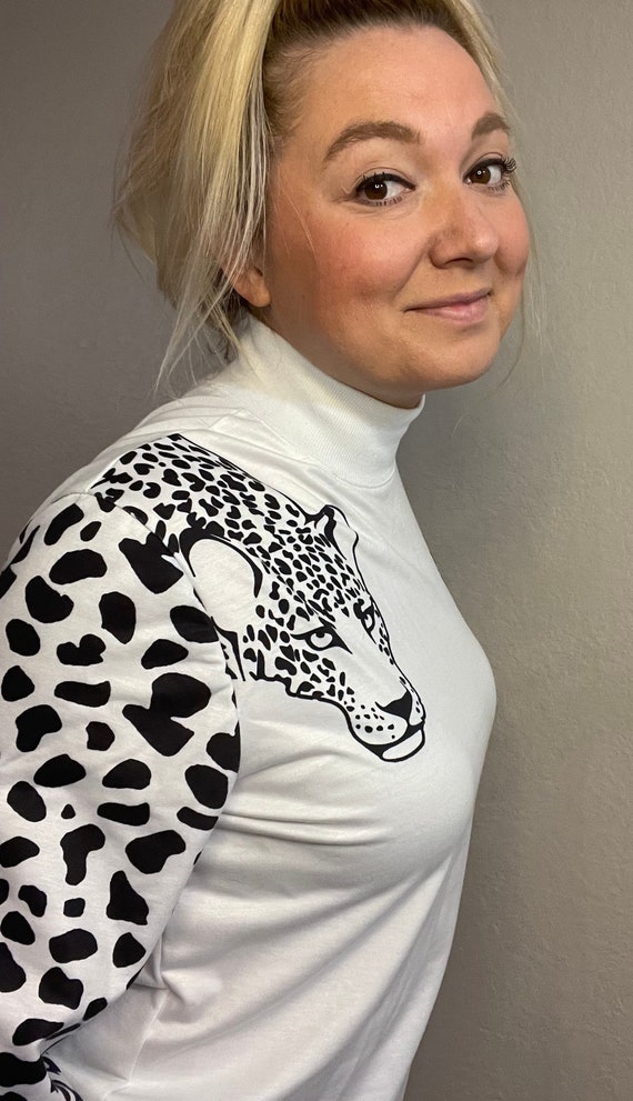 Cheetah Mock Turtleneck Sweatshirt - image 2