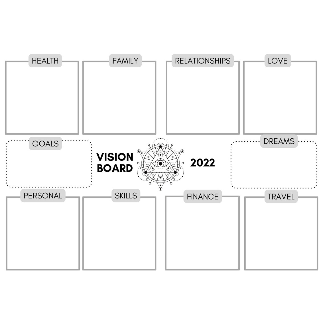 Vision Board 2022 Vision Board Printable Vision Board Kit Etsy Singapore