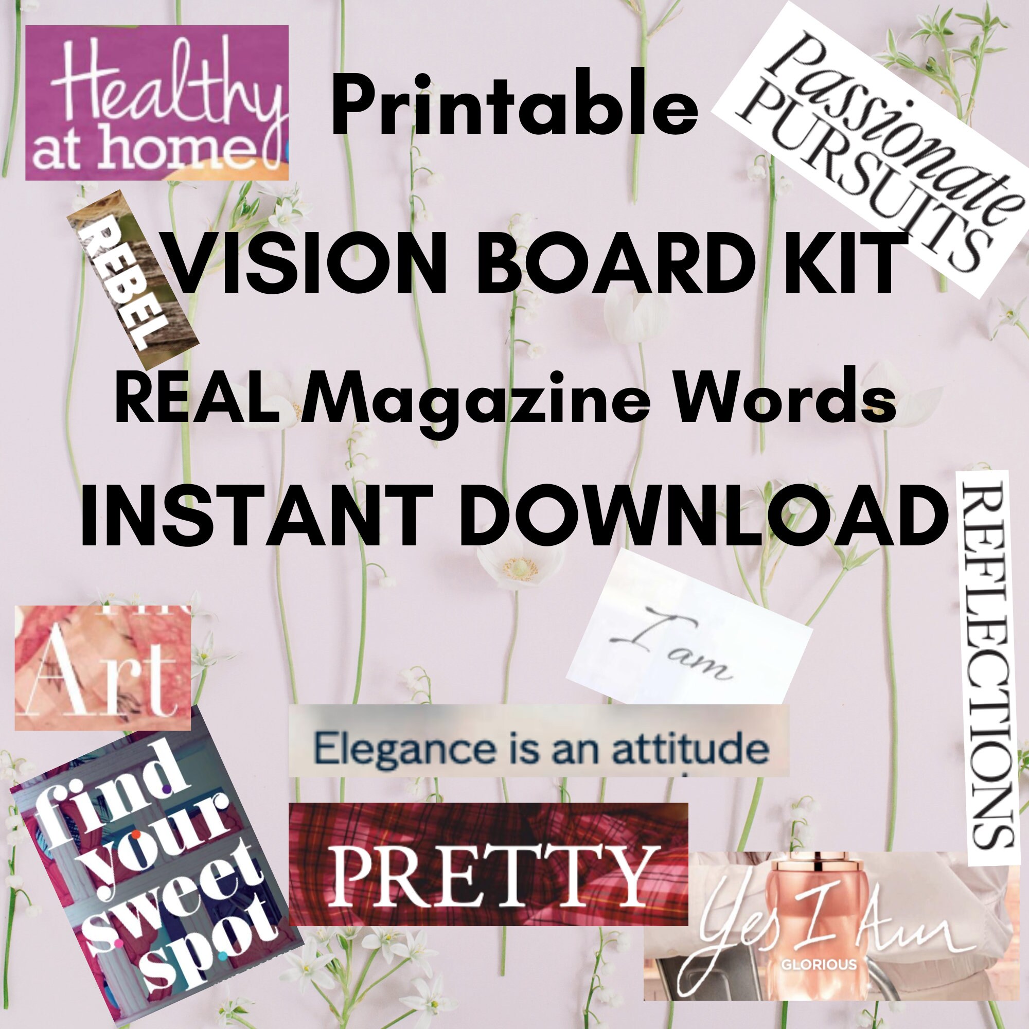 100 Printable Magazine Wordsvision Board Kit Printablediy - Etsy