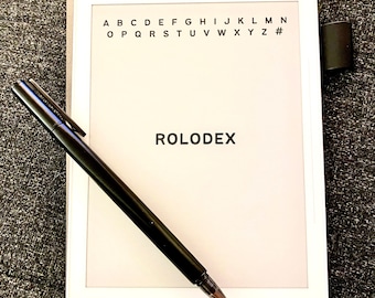 Rolodex digital minimalista: PDF en el que se puede hacer clic para dispositivos de tinta electrónica: organice direcciones, correos electrónicos y más