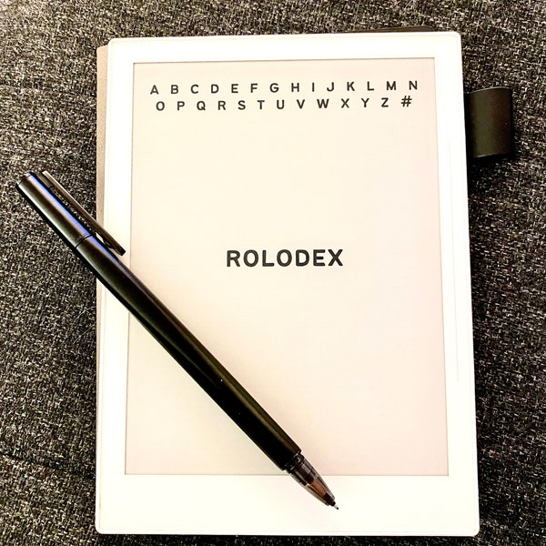 Rolodex digital minimalista: PDF en el que se puede hacer clic para dispositivos de tinta electrónica: organice direcciones, correos electrónicos y más
