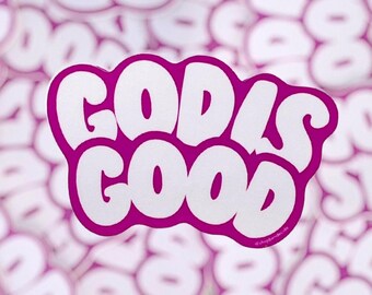 God is Good Vinyl Sticker: Catholic Christian Decal (3")