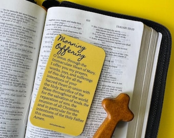 Laminated Morning Offering Prayer Card | Pocket Catholic Devotion, Wallet Holy Card