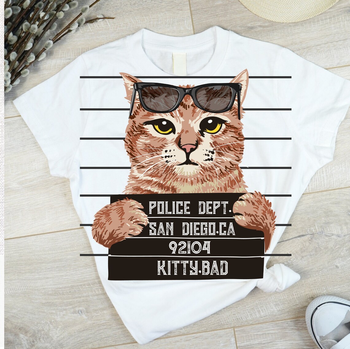 Bad Kitty Cool Cat in Jail Svg Bad Cat Jail Svg Svg Etsy Canada