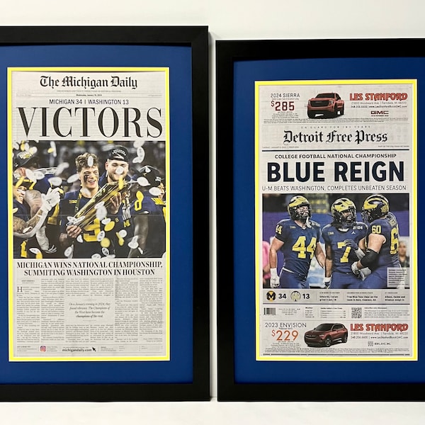Detroit Free Press Michigan National Championship Etsy Detroit Free Press Michigan National Championship Etsy