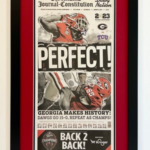 UGA 2023 CFP National Champion Logo Mahogany Football Display Case