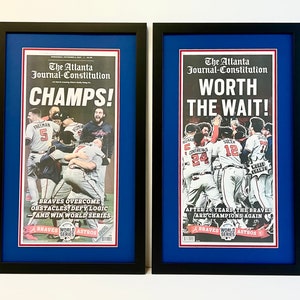 2* 2021 Atlanta Braves World Series Championship AJC Framed Real Newspapers