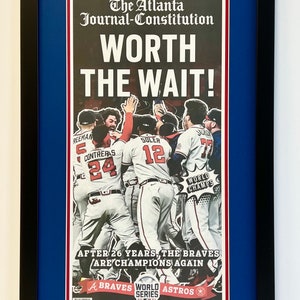 2021 Atlanta Braves World Series Championship AJC Framed Real Newspaper