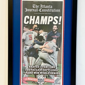 2021 Atlanta Braves World Series AJC Framed Real Newspaper