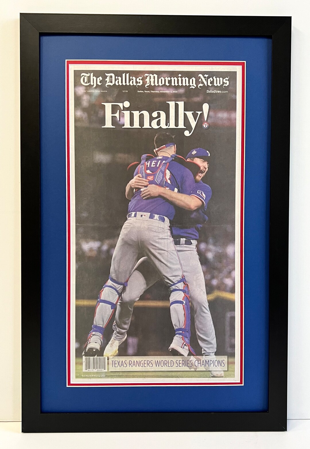 2023 Texas Rangers World Series Championship Framed REAL Newspaper ...