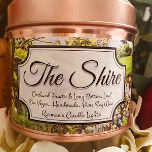 The Shire, Book inspired Candle, Literary Candle, Book Gifts, Tolkien Candles, Pure Soy Wax Candle,  Handmade eco vegan candle UK made