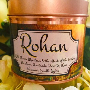 Rohan, Tolkien inspired candle, Literary Candle, Book Lover Candle, Bookish Gifts, Bookish Candle. Soy Wax Candle. Handmade eco friendly UK