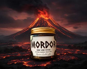 Mordor Scented Soy Wax Candle, Bookish Tolkien Inspired Candle
