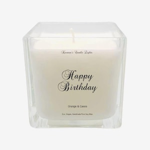 Happy Birthday Candle Soy Wax Candle Birthday Gift Handmade eco friendly vegan candle vegan friendly soy wax candle Citrus candle UK made
