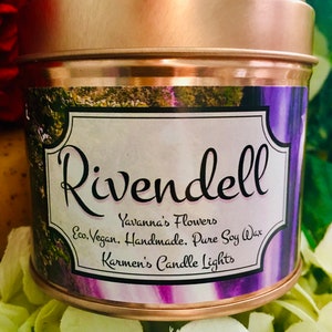 Rivendell, Tolkien Book inspired Candle, Literary Candle, Rivendell candle, Soy Wax Candle. book lovers candle eco friendly UK made