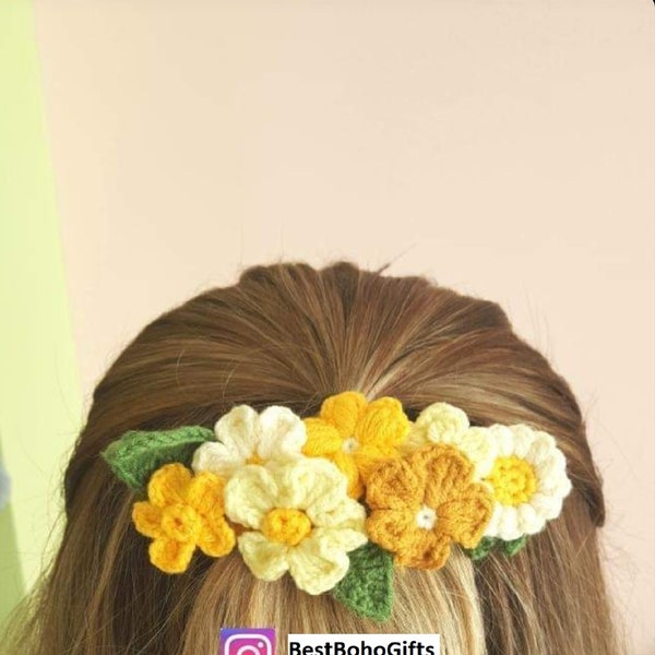 Crochet Bridal Hair Snaps, French Barrette for Engagement, Matching Hair Clips for Bridesmaids, Wedding Hair Style, Custom and Handmade