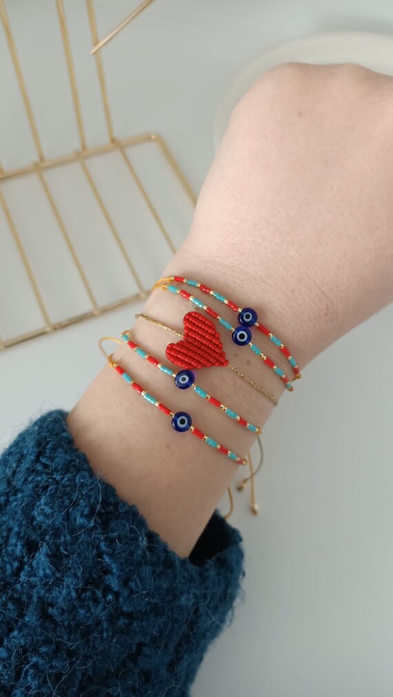 evil eye heart on macrame cord evil eye heart on macrame cord