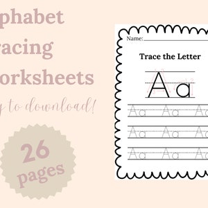 Printable Alphabet Tracing Worksheets