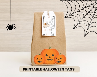 Halloween Party Favor Tags, Printable Goodie Bag Labels (PDF)