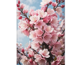 Cherry Blossom Print Area Rug - Japanese Floral Accent Rug for Home Decor