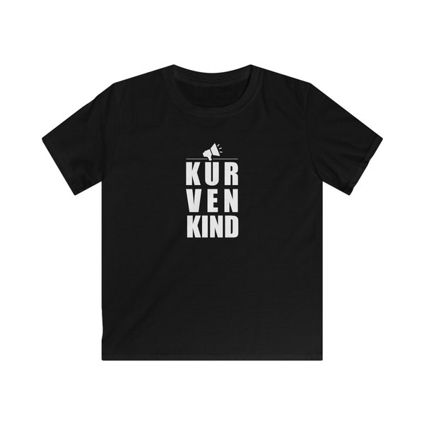 Schriftzug (kurvenkind) weiß Shirt Kinder