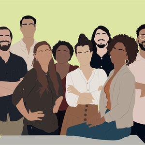 Portrait without face, portrait drawing without face, portrait family, portrait friends, minimalist portrait