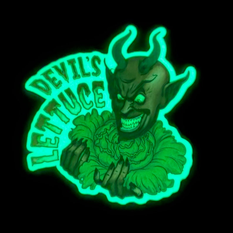 Devil’s Lettuce Sticker (glow in the Dark!!) - Etsy