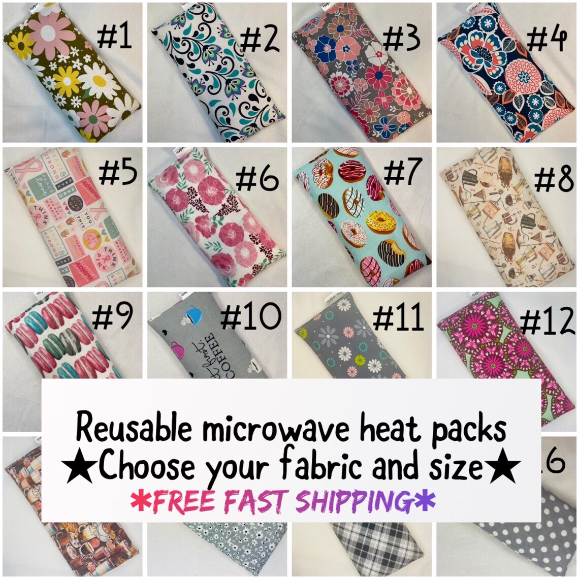 Microwave Heat Pad Rice Bag Cold Pack Aches and Pains Etsy