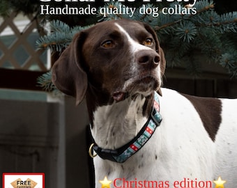 Quality dog collars  Christmas collars handmade collar with a bow Comfortable for dogs