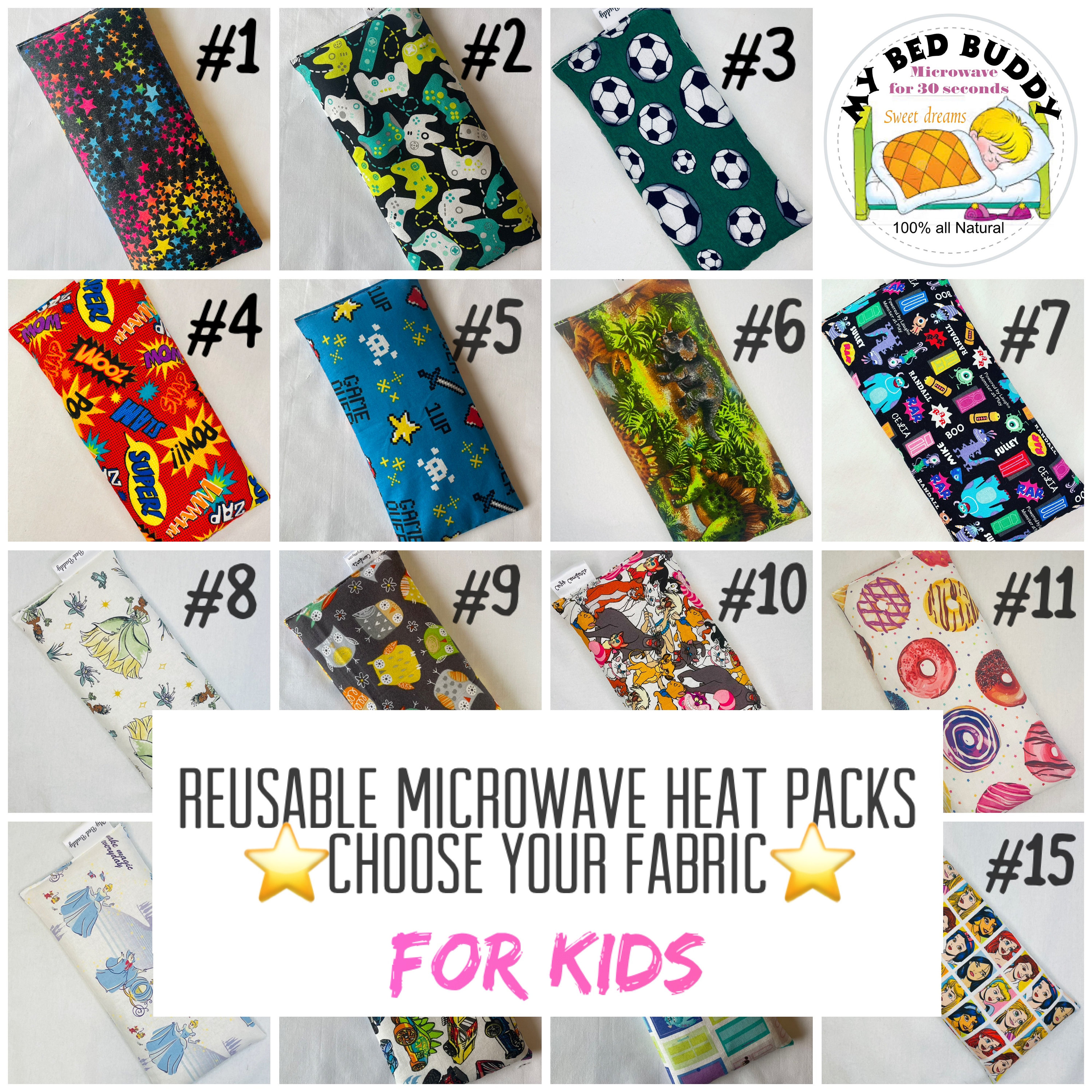 Rice Bag for Kids Hot/cold Pack Microwave Heating Pad Kids Sleep Buddy