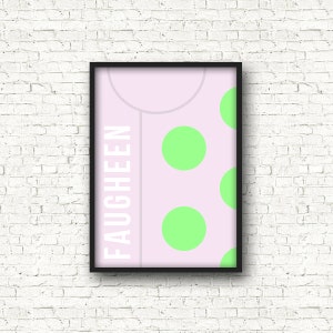 Horse Racing Poster Print FAUGHEEN Jockey Silk, Graphic, Horse Riding, Race Course, Gift for Him, Boyfriend, Husband, Horse Rider, Sport